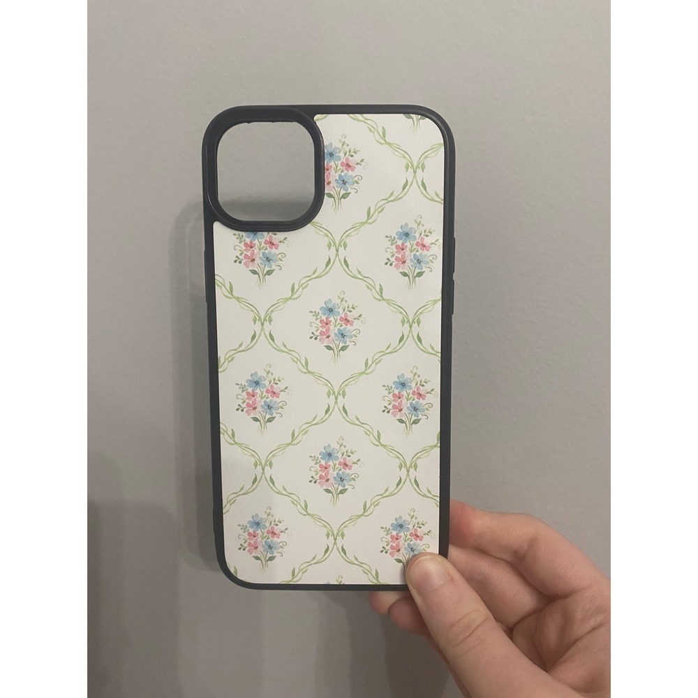 Floral iPhone 14 Plus Case Unisex OS White Blue Pink Cottagecore Shabby Chic